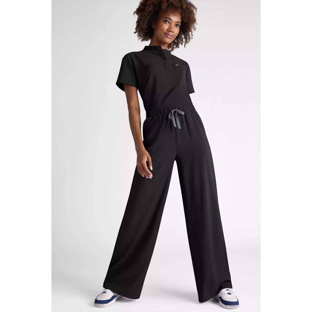 NWT Easy Stretch Women's Hunter 6-Pocket Wide Leg Scrub Pants Black Size 2X P